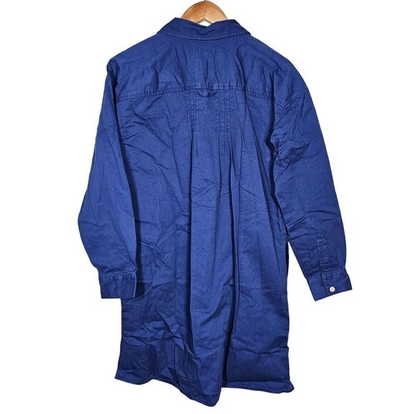 Madewell Mini Shirt Dress in (Re)generative Chino Button-Up Blue Women Small NWT - Picture 7 of 16